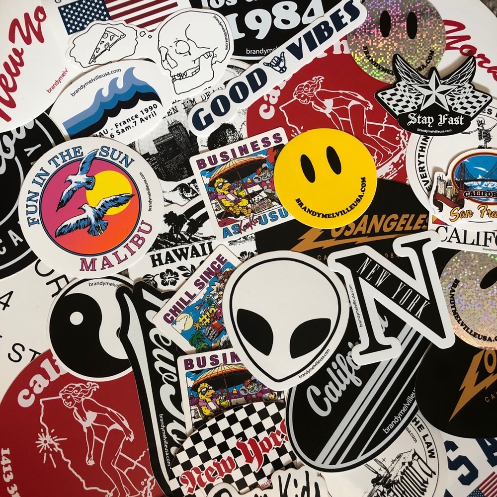 20 BRANDY MELVILLE STICKERS GOOD VIBES